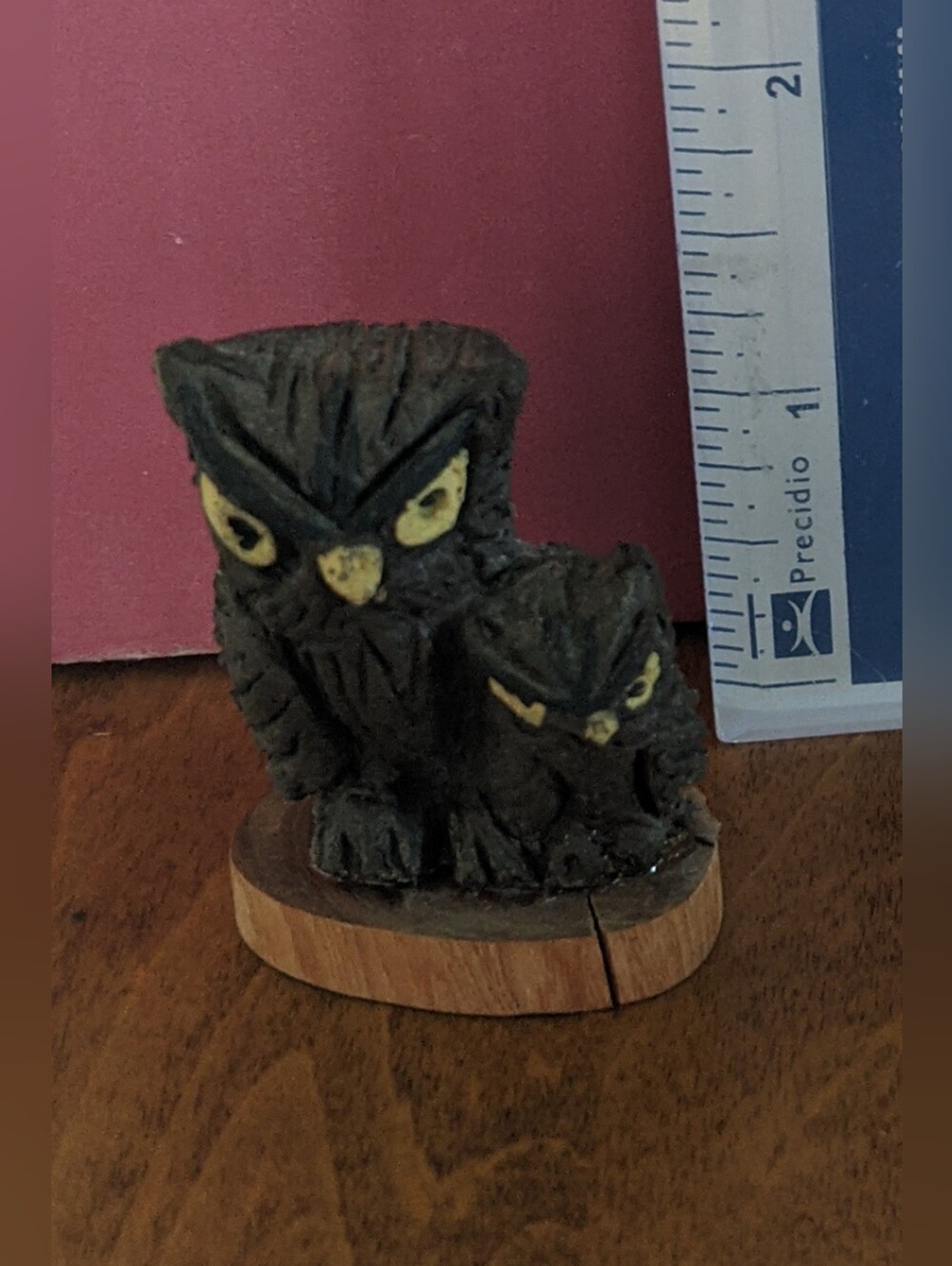🦉Carved Wood Owl Duo Figurine